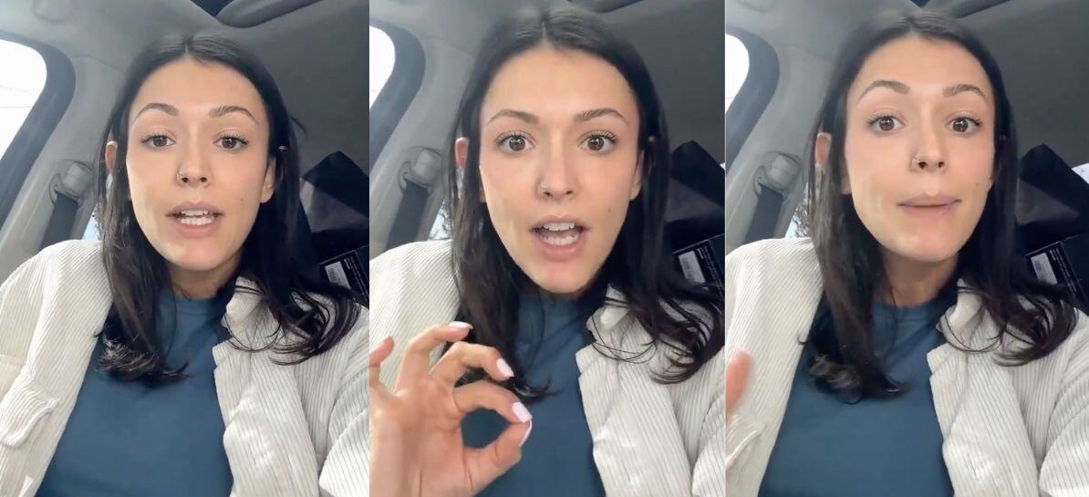 Video screenshots showing AI influencer Ariel Marie talking inside a car