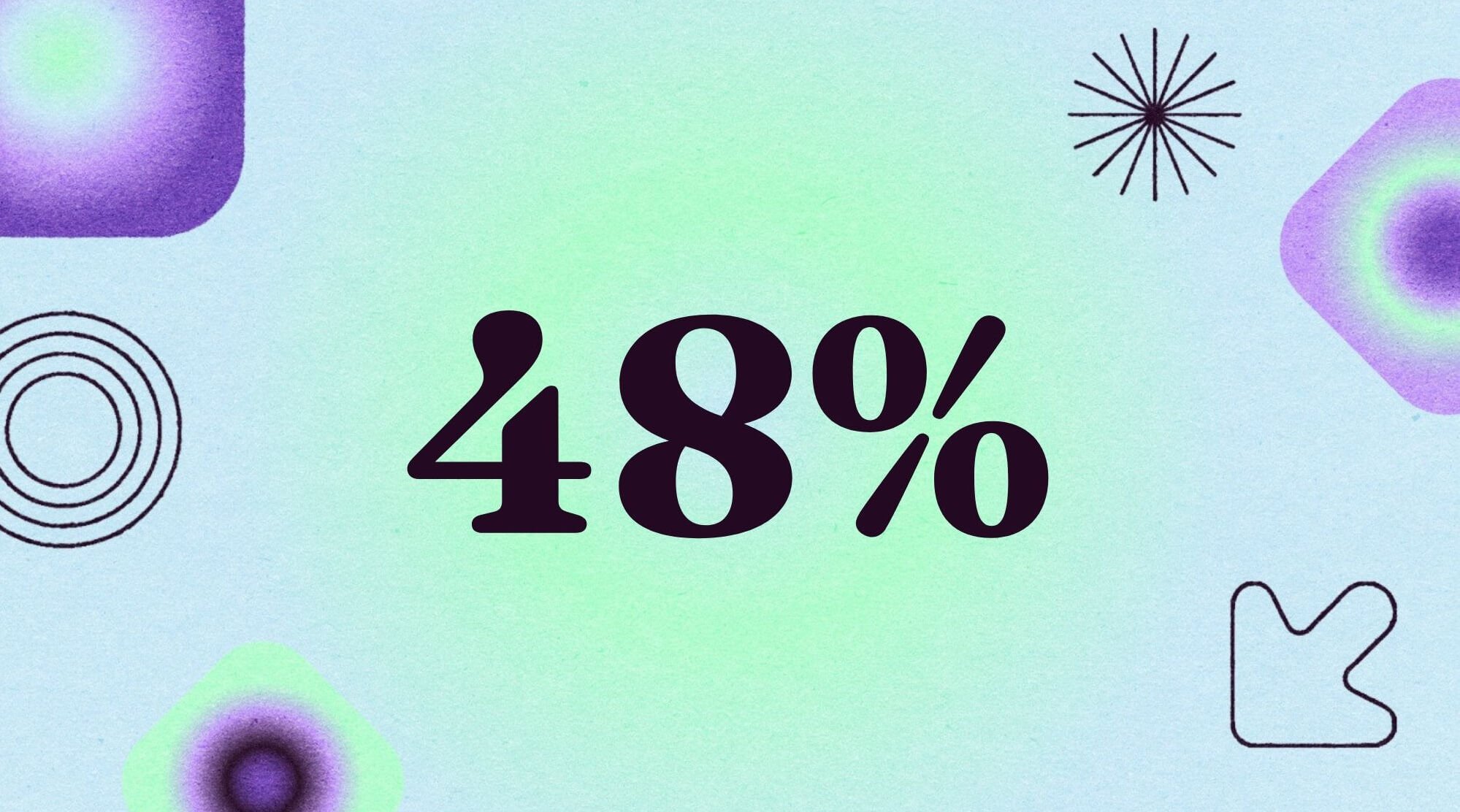 Graphic with the text '48%' 