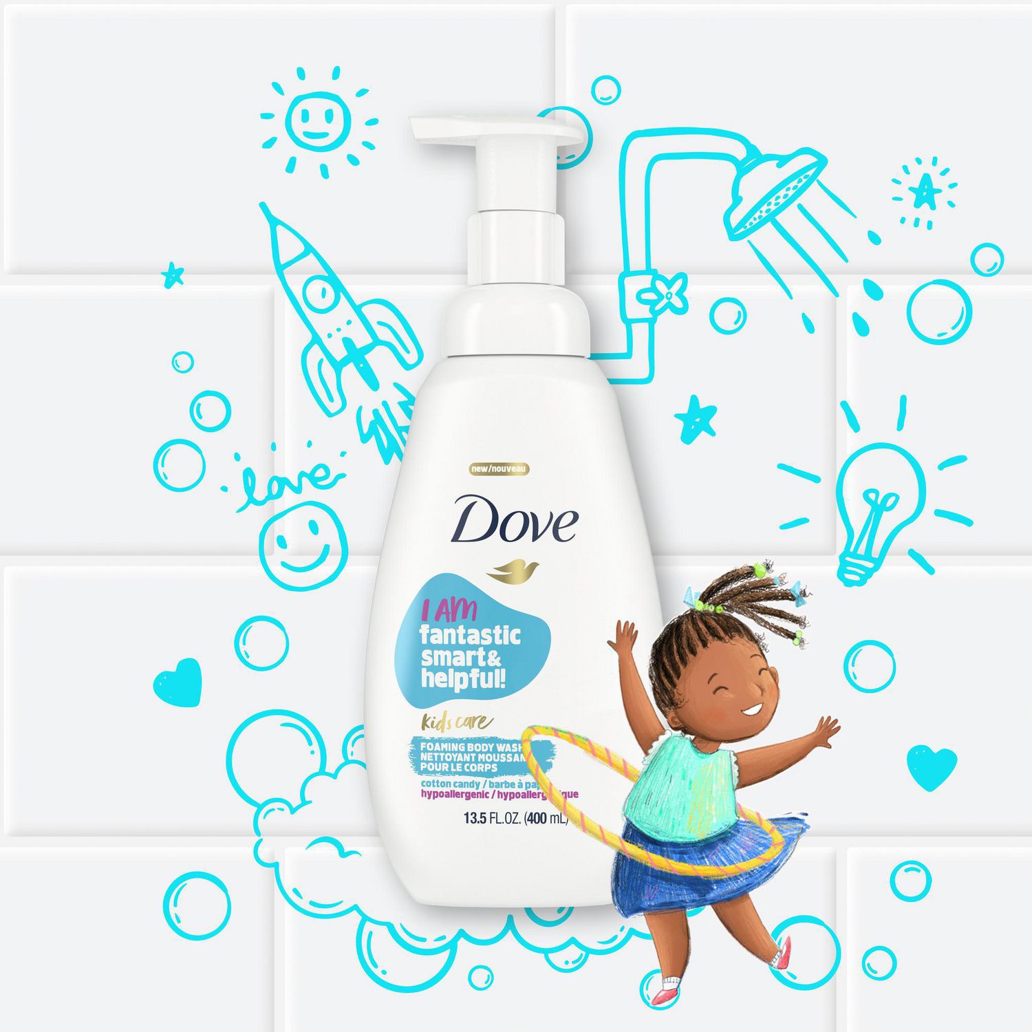 New Dove kids care products are branded with positive affirmations