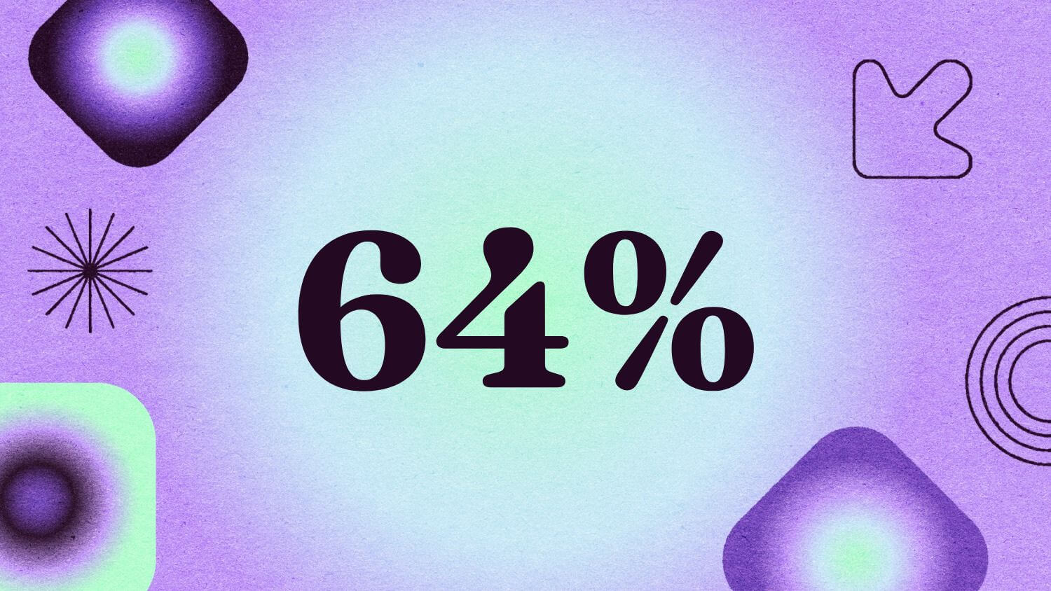 Graphic with the text '64%' 