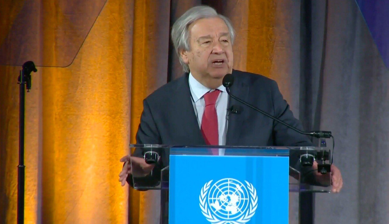 António Guterres speaking at the American Museum of Natural History on 5 June 2024 
