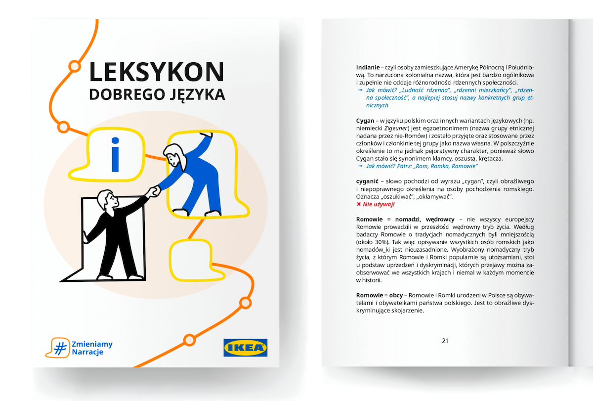 Cover and a page from IKEA's Lexicon of Good Language 