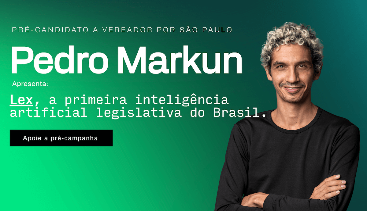 Image from Pedro Markun's campaign with AI partner Lex 